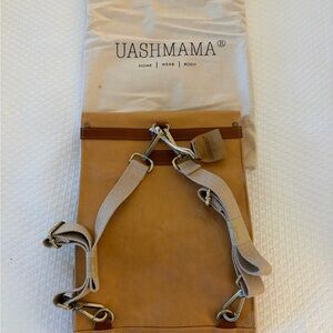 UASHMAMA Tan Leather Backpack